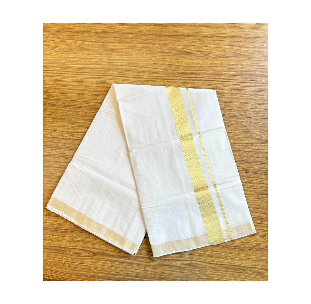 15% Discount KaithariKada HANDLOOM UNAKKUPAAV Balaramapuram Kerala Saree for Women- 100% PURE Cotton- Gold Kasavu Striped Kara - 6KK305UDA