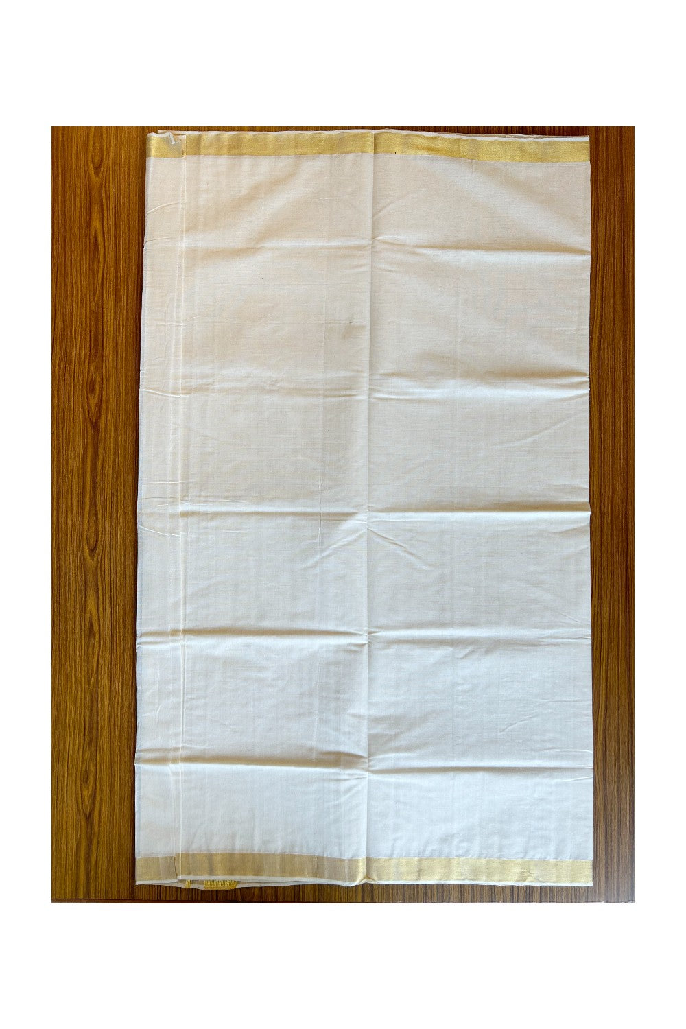 15% Discount KaithariKada HANDLOOM UNAKKUPAAV Balaramapuram Kerala Saree for Women- 100% PURE Cotton- Gold Kasavu Striped Kara - 6KK305UDA