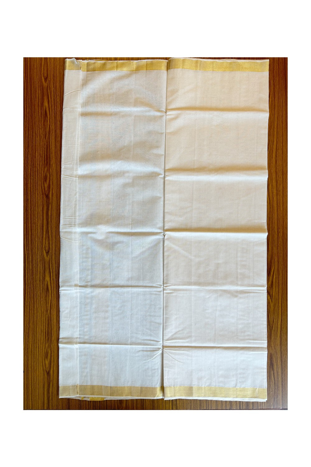 15% Discount KaithariKada HANDLOOM UNAKKUPAAV Balaramapuram Kerala Saree for Women- 100% PURE Cotton- Gold Kasavu Striped Kara - 6KK305UDA