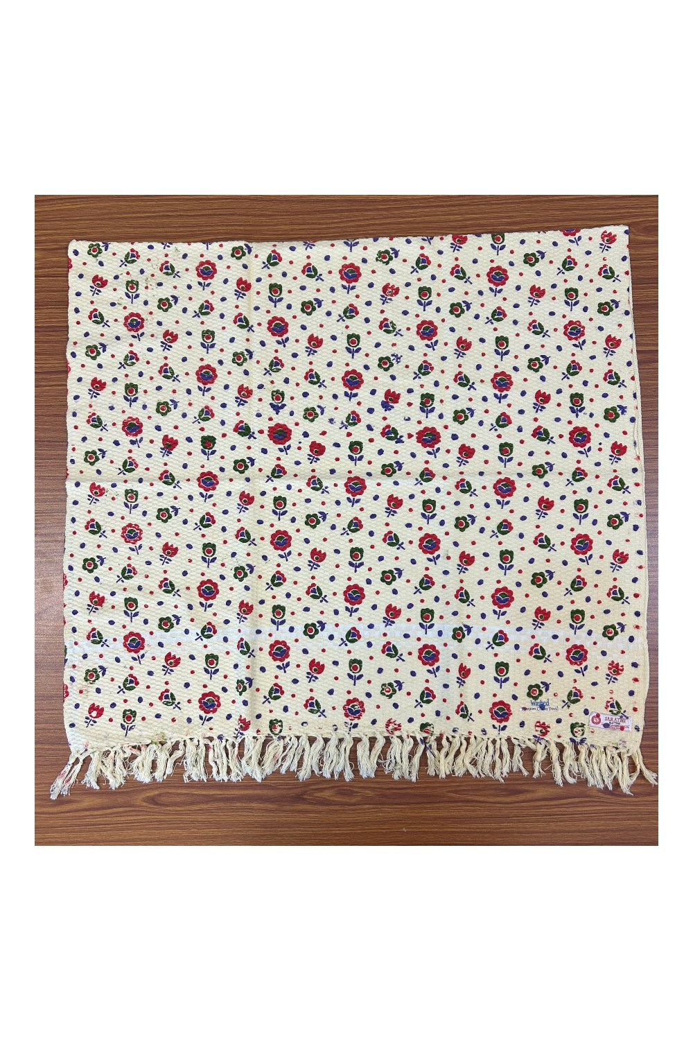 16% Discount! Kaitharikada - Pure Cotton Blotting Pattern - 30 x 60 inch - 7KK124SAR