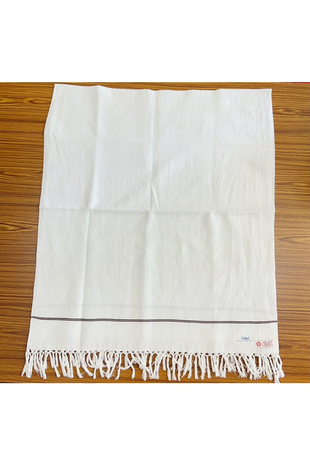 16% Discount! Kaitharikada - Pure Cotton Honey Comb Pattern - 30 x 72 cm - 8KK127SAR