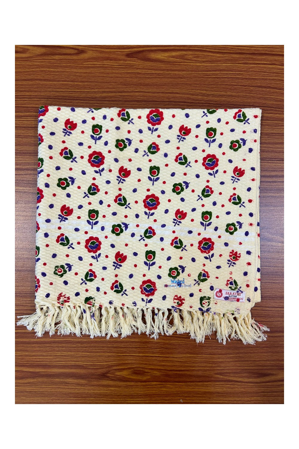 16% Discount! Kaitharikada - Pure Cotton Blotting Pattern - 30 x 60 inch - 7KK124SAR