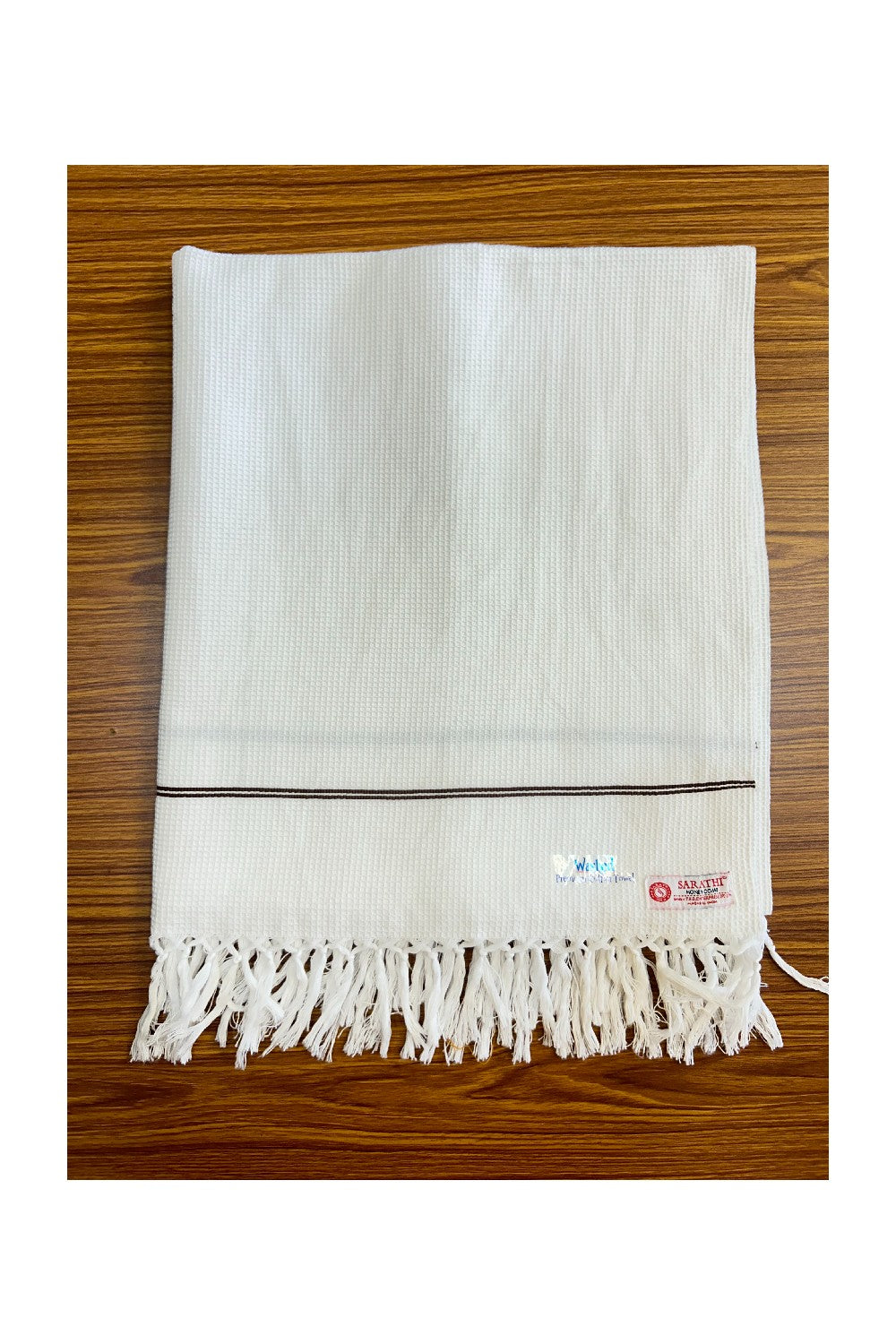 16% Discount! Kaitharikada - Pure Cotton Honey Comb Pattern - 30 x 72 cm - 8KK127SAR