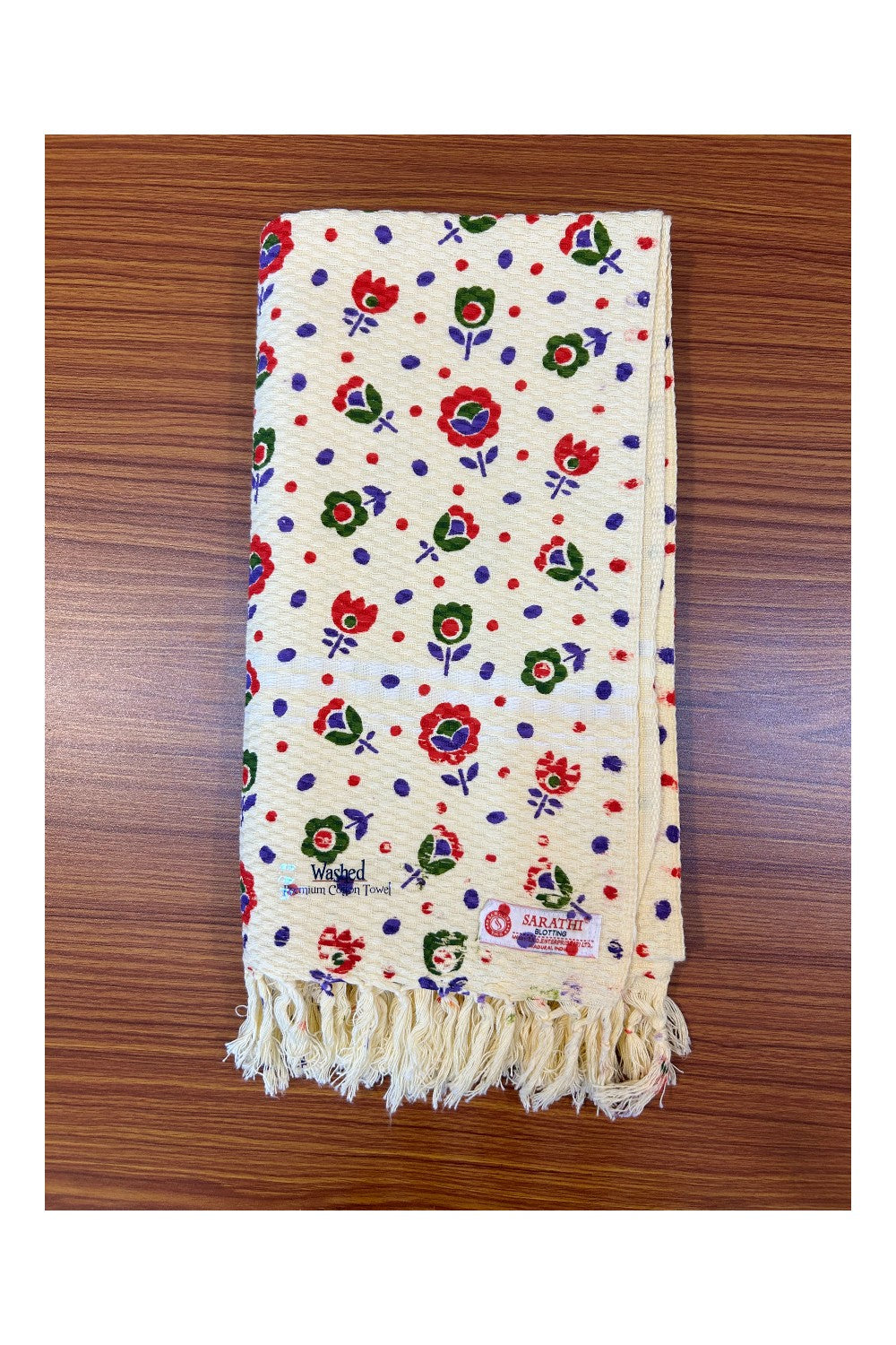 16% Discount! Kaitharikada - Pure Cotton Blotting Pattern - 30 x 60 inch - 7KK124SAR