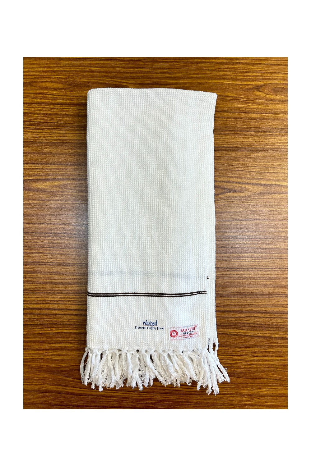 16% Discount! Kaitharikada - Pure Cotton Honey Comb Pattern - 30 x 72 cm - 8KK127SAR