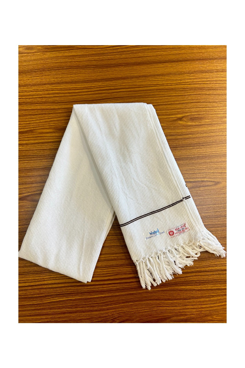 16% Discount! Kaitharikada - Pure Cotton Honey Comb Pattern - 30 x 72 cm - 8KK127SAR