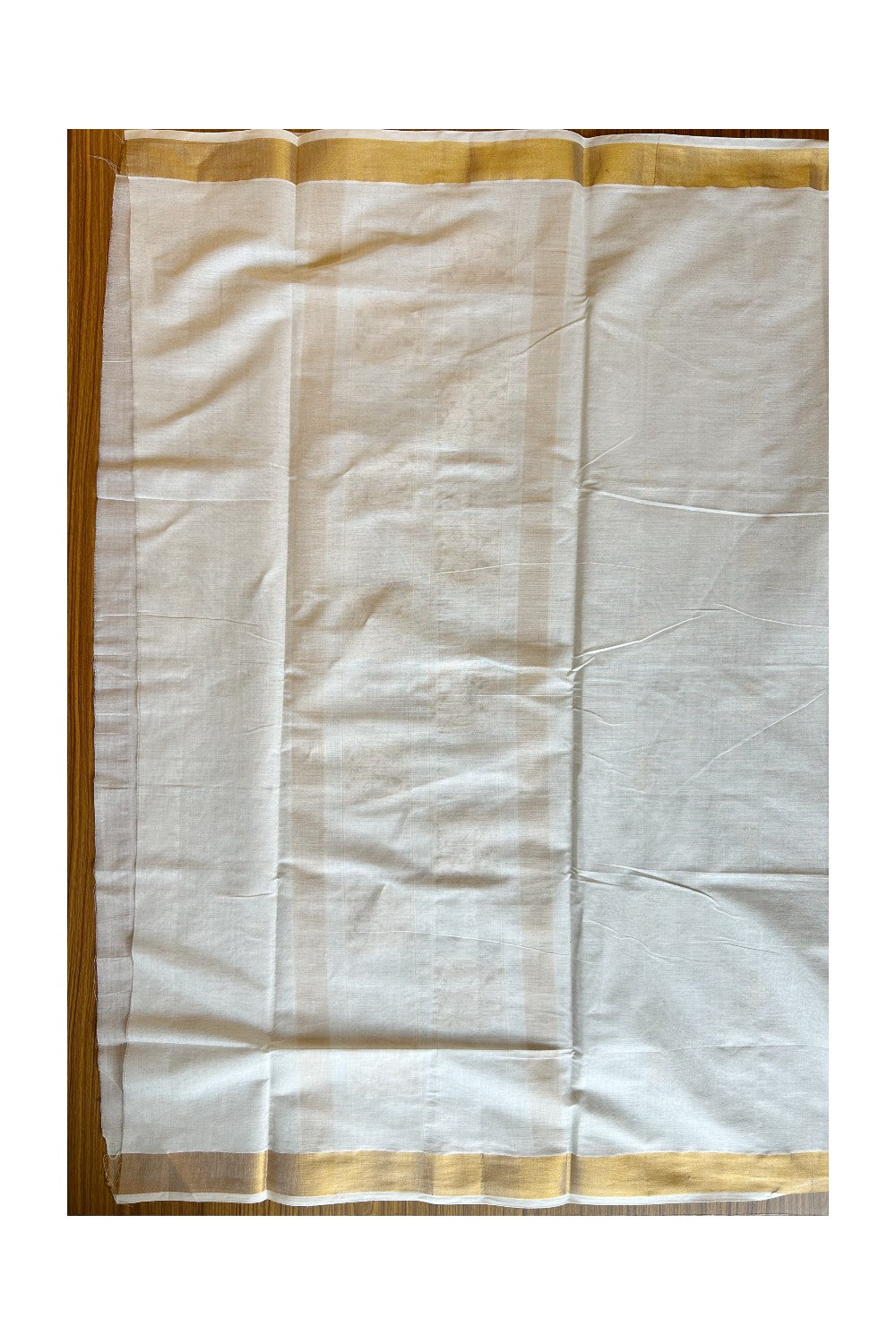 25% Discount! Kaitharikada Kerala Cotton Saree Off white - 12 inch Kasavu Saree with Peacock Pattern putta Design -7KK1003HAR