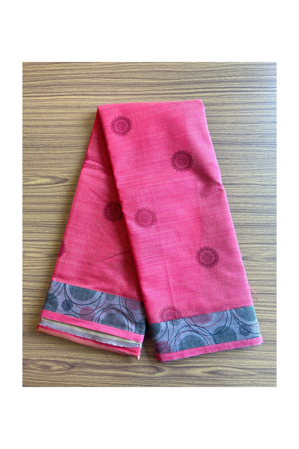 KaithariKada- Balaramapuram Saree - 100% PURE Cotton Silk & - Red & Brown Design - 8KK1004DHA.