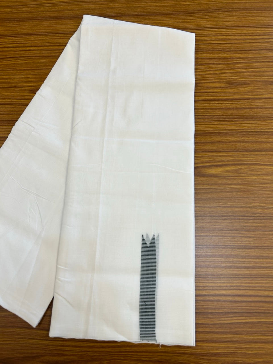25% Discount!! NEW ULTRA PURE WHITE THREAD HANDLOOM Balaramapuram - 100% MERCERISED Cotton Double Mundu/Dhoti - 120 twisted warp x 80s weft - Dark Green Striped Chutty Kara- 8KK5248 REA