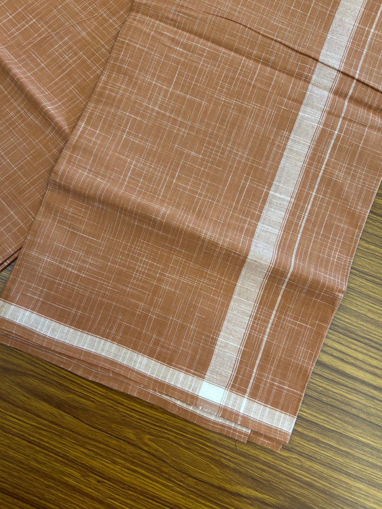 Premium Kathar Type Pure cotton - Kaitharikada - Single Kaily / Lungi - 0.75 inch White Stripes kara Plain Border with Kavi & White Stripes colour body (2 meter / 4 muzham) - 44 KK8050 MUT