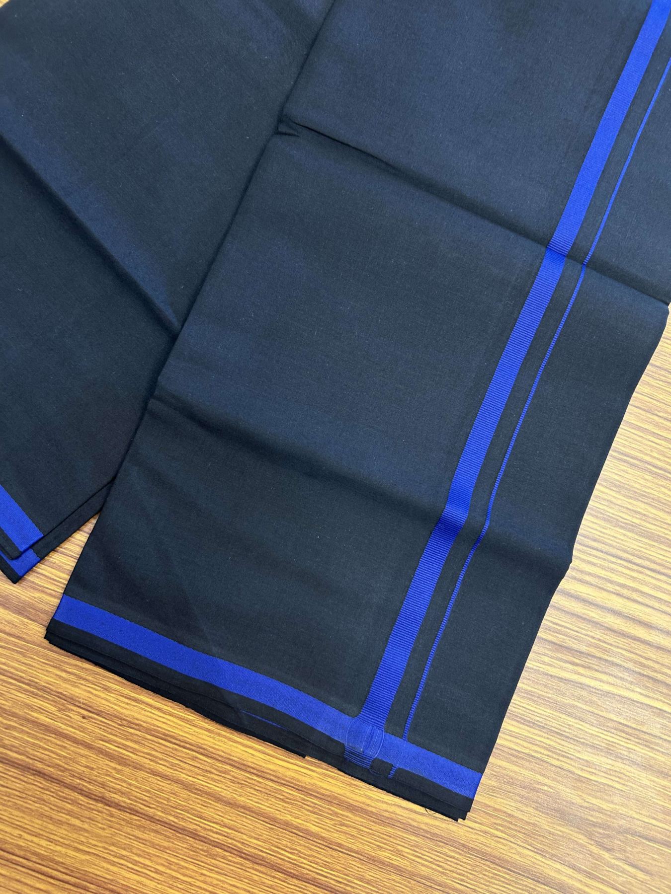 19% Discount!!! Kaitharikada - Single Kaily / Lungi - 60s - 1 cm Violet kara with Black colour body (2 meter / 4 muzham) - 11 KK8042 GAN