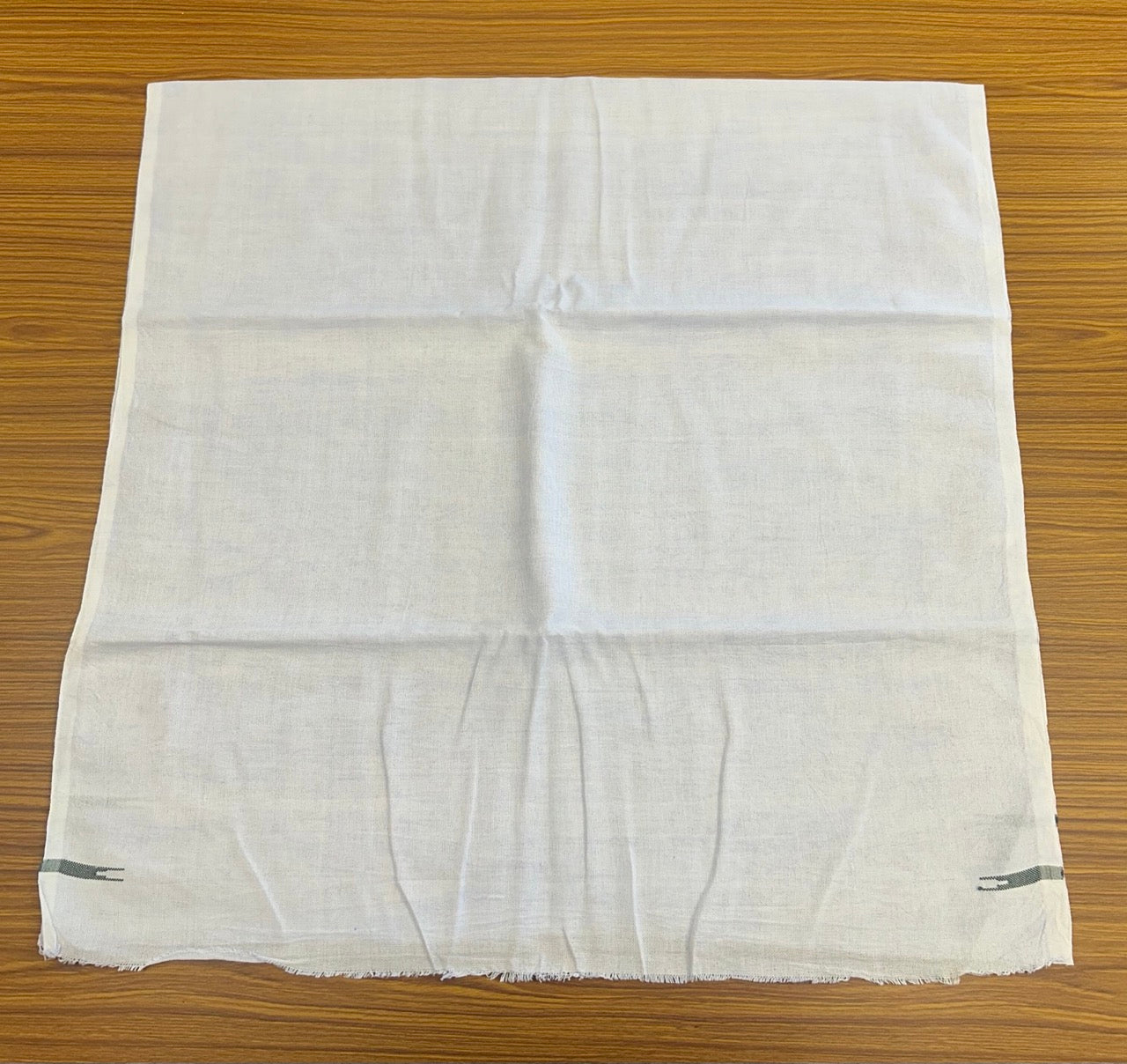Kaitharikada - HANDLOOM Pure Cotton Kerala Towel - Thorthu - White Body & Dark Green Chutty Kara- 6KK5197ELA