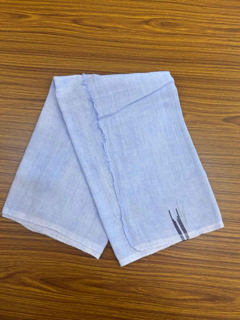 Kaitharikada - HANDLOOM Pure Cotton Kerala Towel - Thorthu - White Body & Violet Chutty Kara- 7KK5197ELA