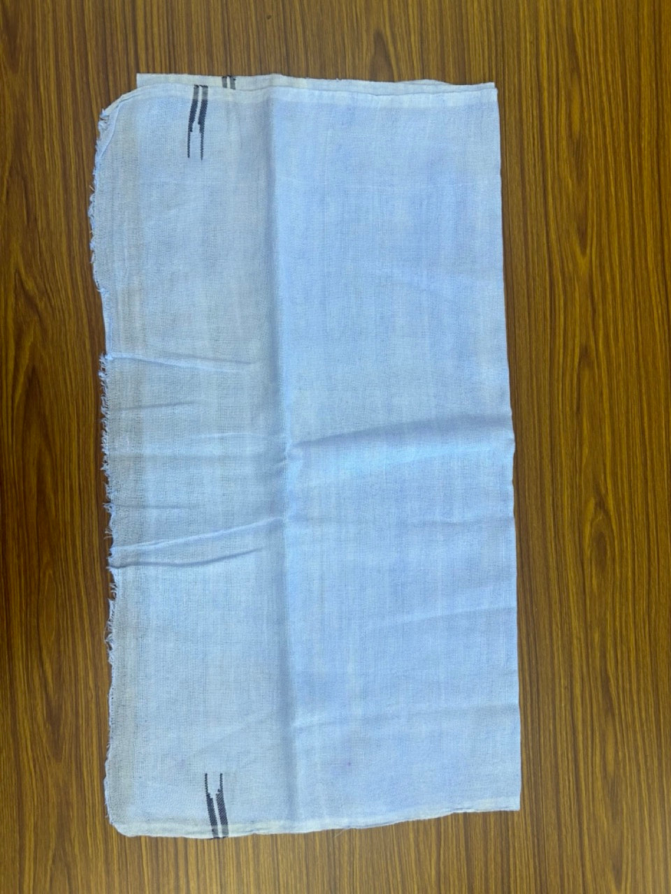 Kaitharikada - HANDLOOM Pure Cotton Kerala Towel - Thorthu - White Body & Violet Chutty Kara- 7KK5197ELA