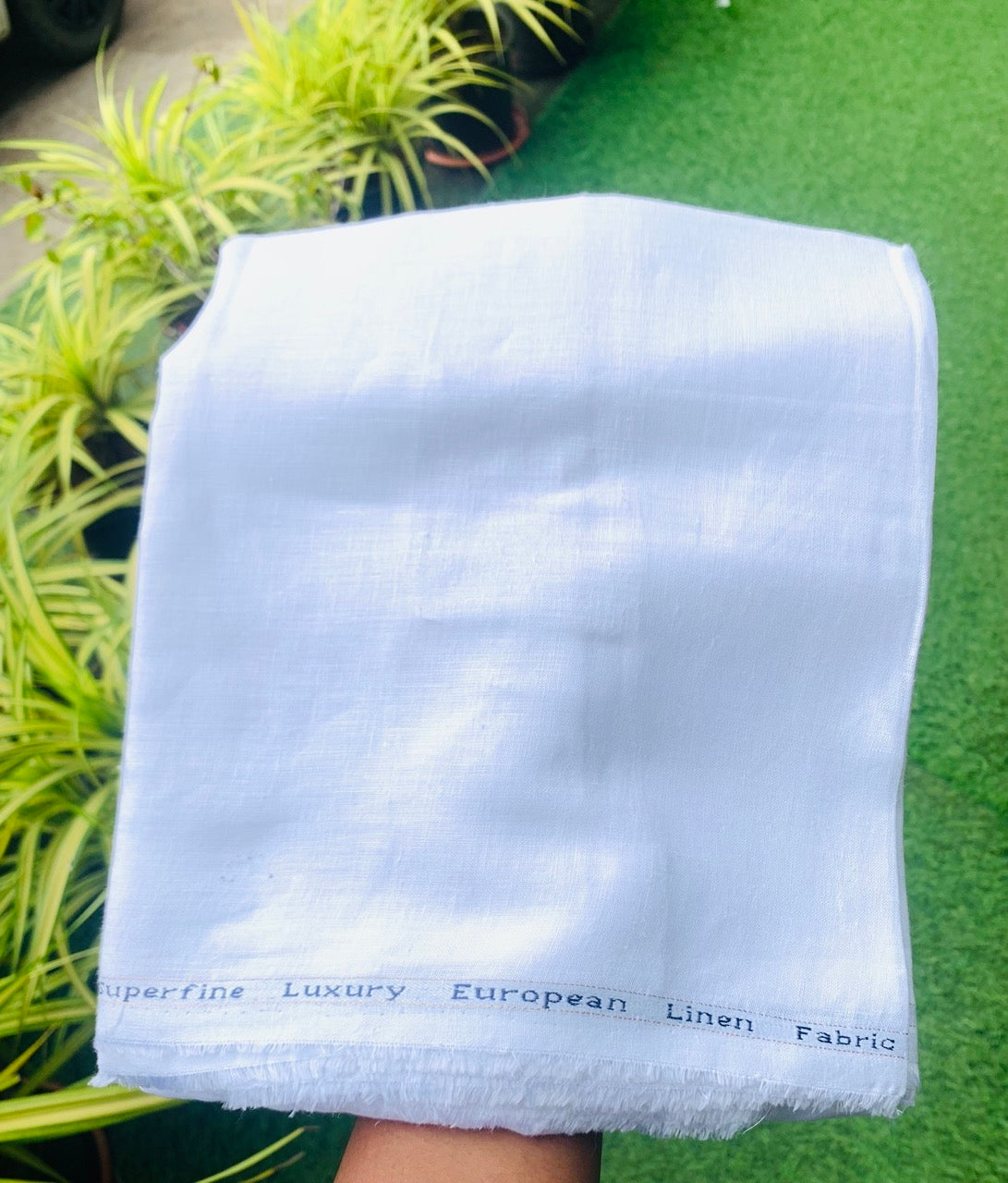 19% DISCOUNT!! NEW! Kaitharikada Men’s Shirt & Kurta Material - PURE WHITE- Politician White Colour 60 Lea Super fine Luxury European Linen. 200x150(cm) (₹ 1847 Per meter) - 2KK7004SAR