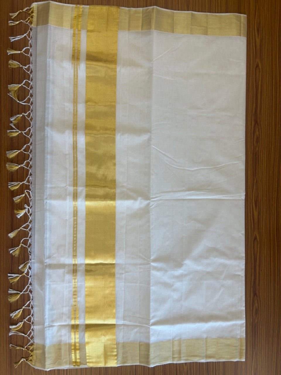 19% Discount KaithariKada HANDLOOM Unakkupaav Balaramapuram Kerala Saree for Women- 100% PURE COTTON - GOLD KASAVU PULIYILAKKARA Chutty KARA - 1KK1010ABH