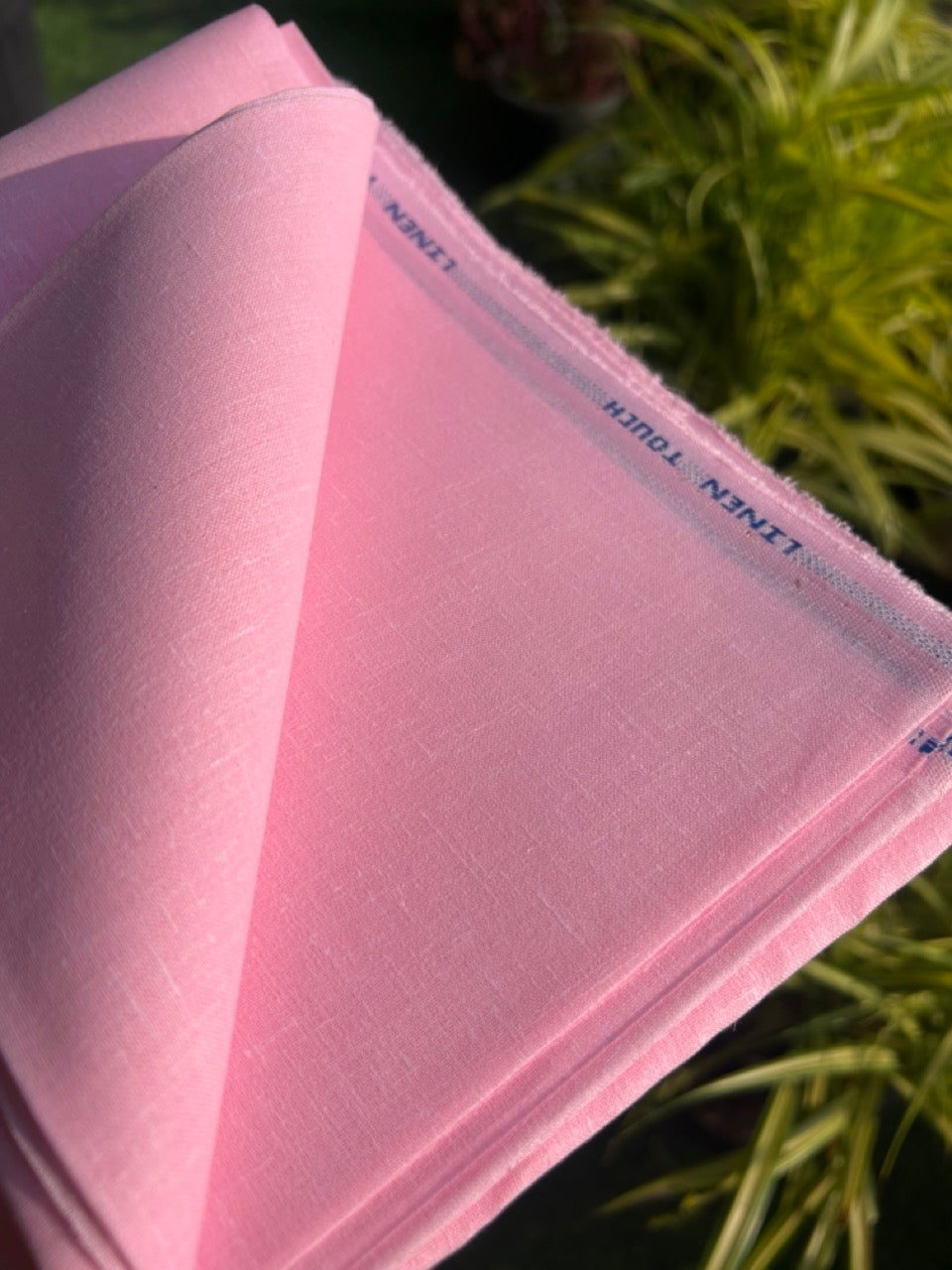 NEW! Kaitharikada - LINEN TOUCH (cotton) Shirt Material - Baby Pink 200x150(cm) (₹ 300 per meter) - 2KK7005MKS