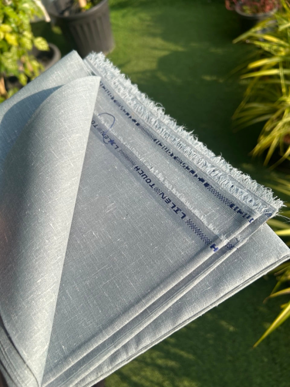 NEW! Kaitharikada - LINEN TOUCH (cotton) Shirt Material - Grey 200x150(cm) (₹ 300 per meter) - 9KK7005MKS