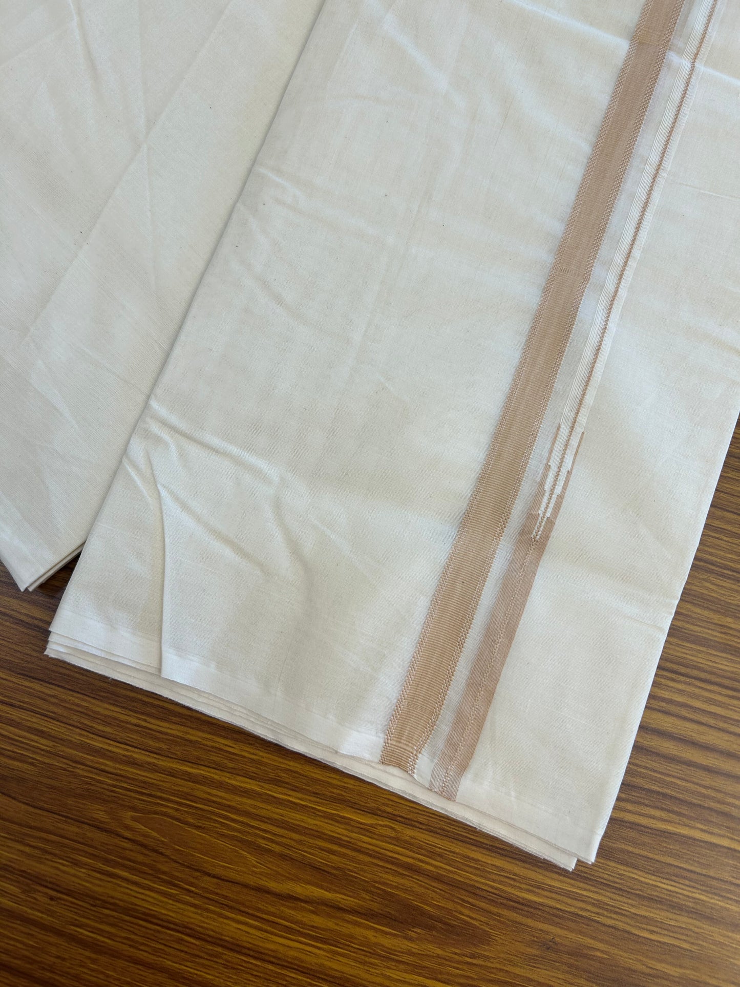 23% Discount! KaithariKada Balaramapuram 100% Cotton Double Off white Mundu/Dhoti- 100x100 - 0.75 inch Puliyilakkara Cream Chutty Kara - 4 mtr (8.5 muzham) - 4 KK5373 ASH