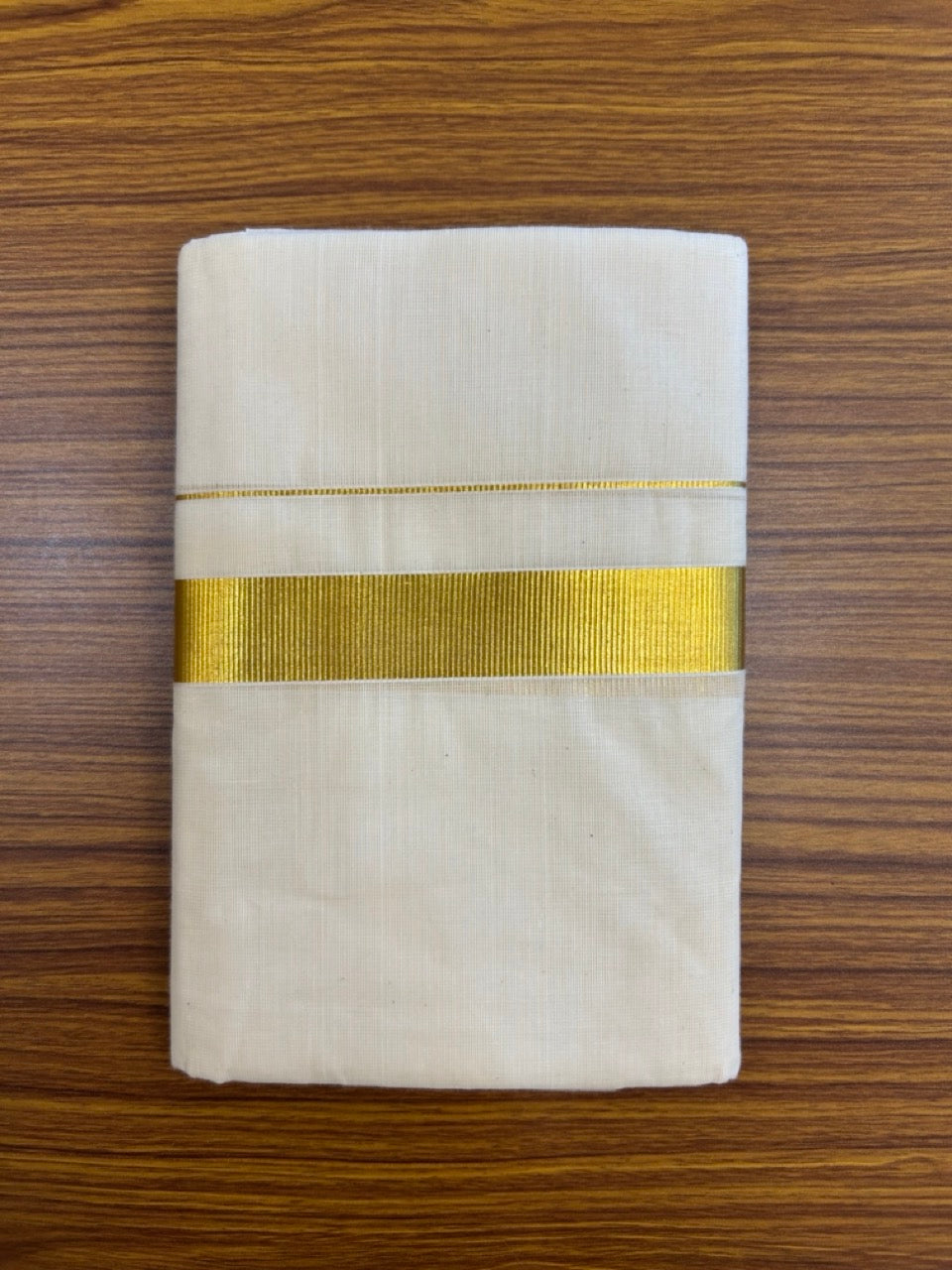 20% Discount!! KaithariKada Balaramapuram - 100% PURE Cotton OFF WHITE (Unbleached) Neriyath - 0.75 Inch Kasavu Kara - 1KK5215 VIN