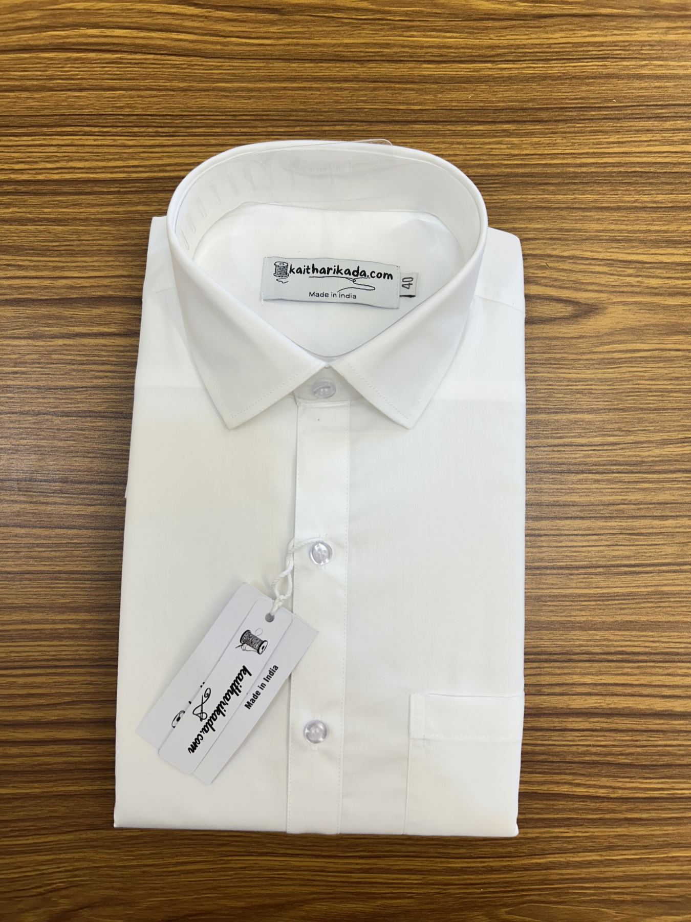 White Shirt Premium Mercerised Cotton - Full Sleeve - Kaitharikada Original - Politician Type - 1KK1003S