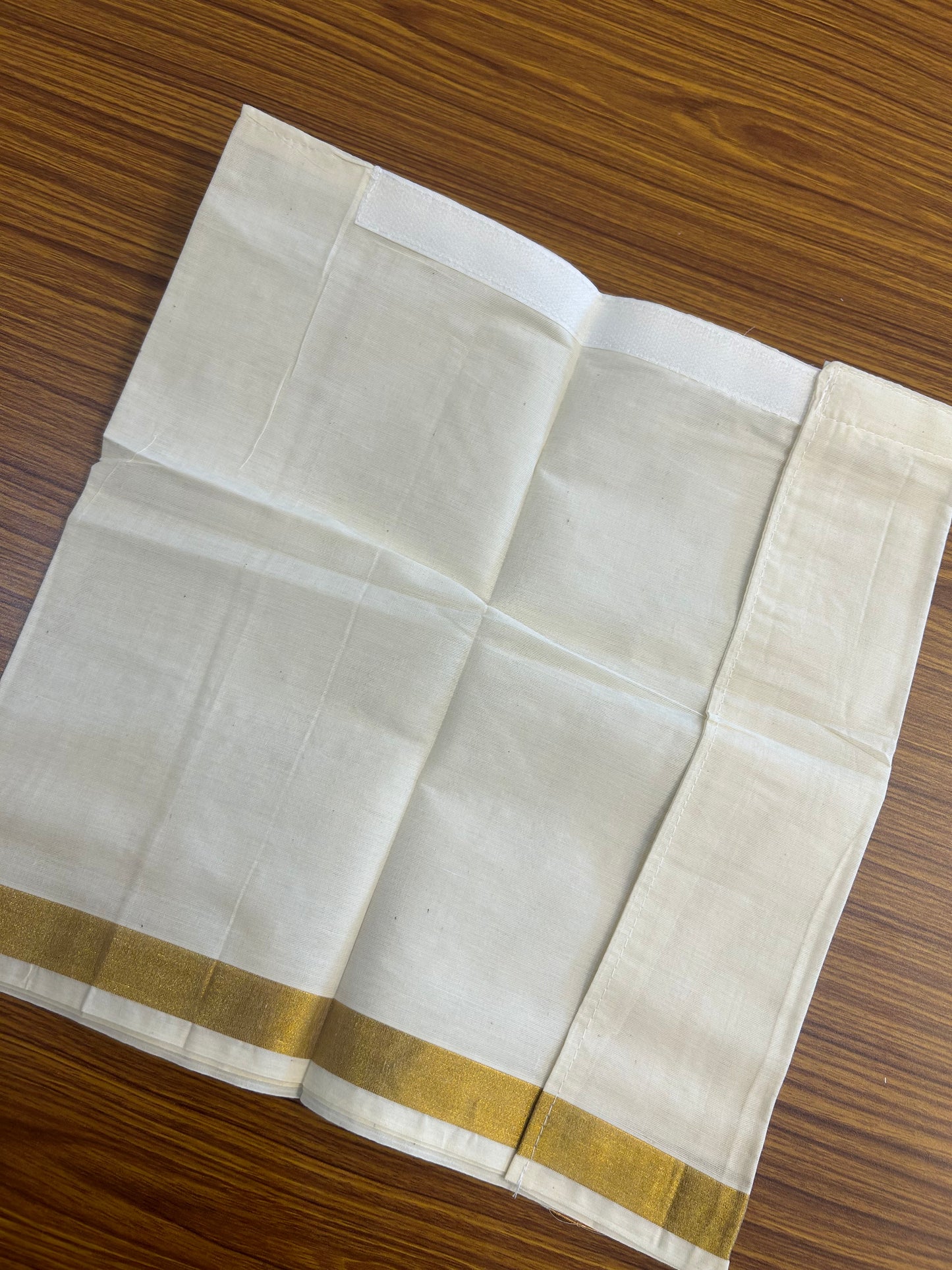 10% DISCOUNT !!! Kaitharikada -Traditional South Indian Kids 100% Pure Cotton Off white VELCRO Mundu Age 1 - 9KK515PMC