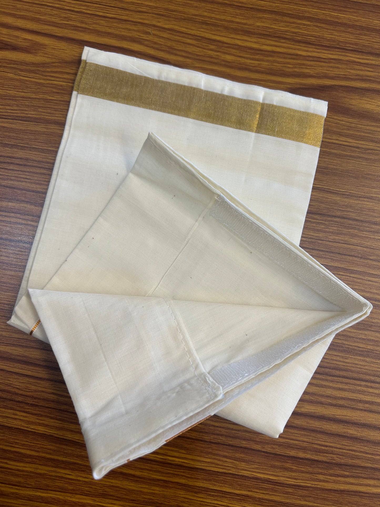10% DISCOUNT !!! Kaitharikada -Traditional South Indian Kids 100% Pure Cotton Off white VELCRO Mundu Age 1 - 9KK515PMC