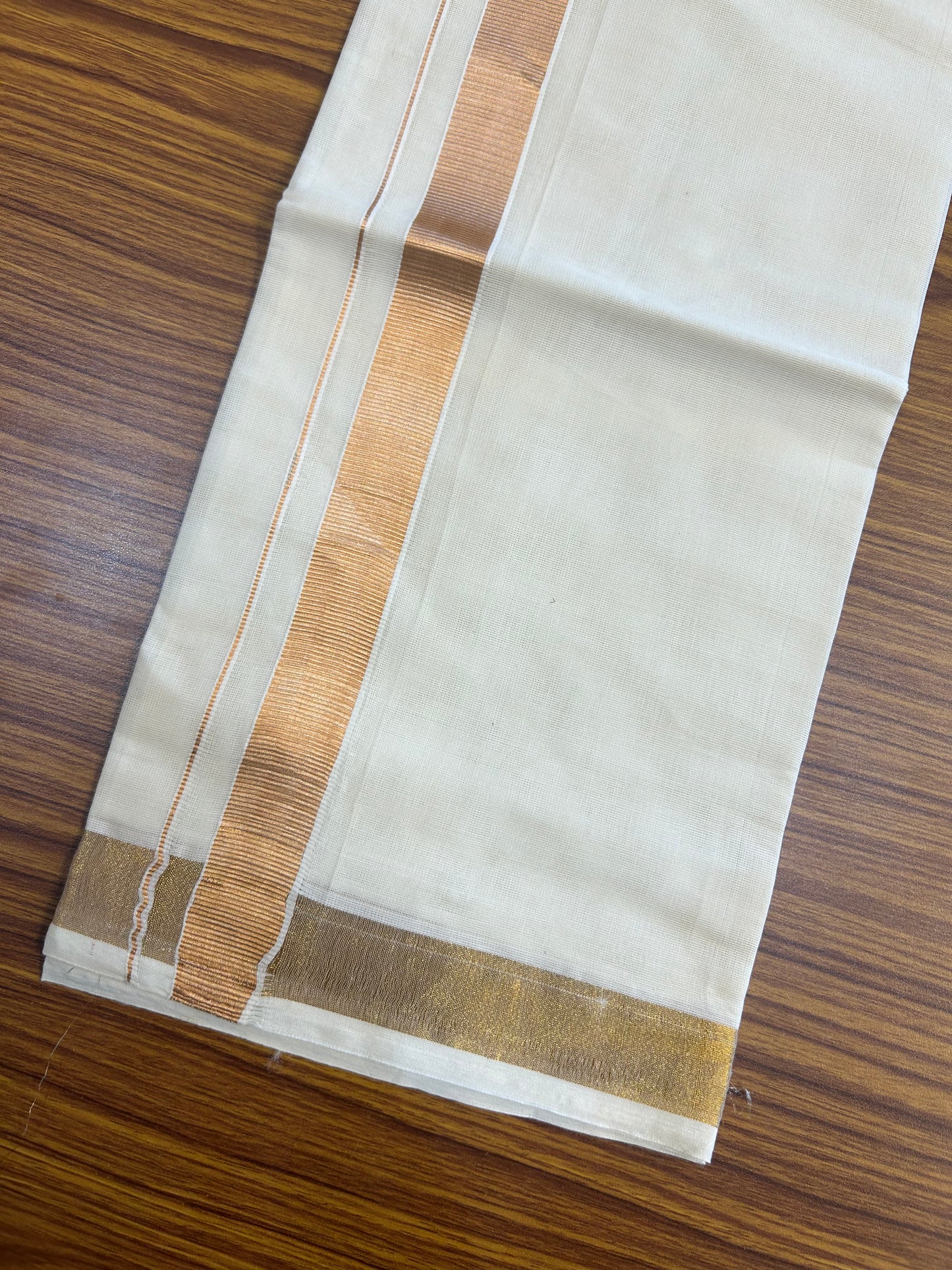10% DISCOUNT !!! Kaitharikada -Traditional South Indian Kids 100% Pure Cotton Off white VELCRO Mundu Age 2 - 10KK515PMC