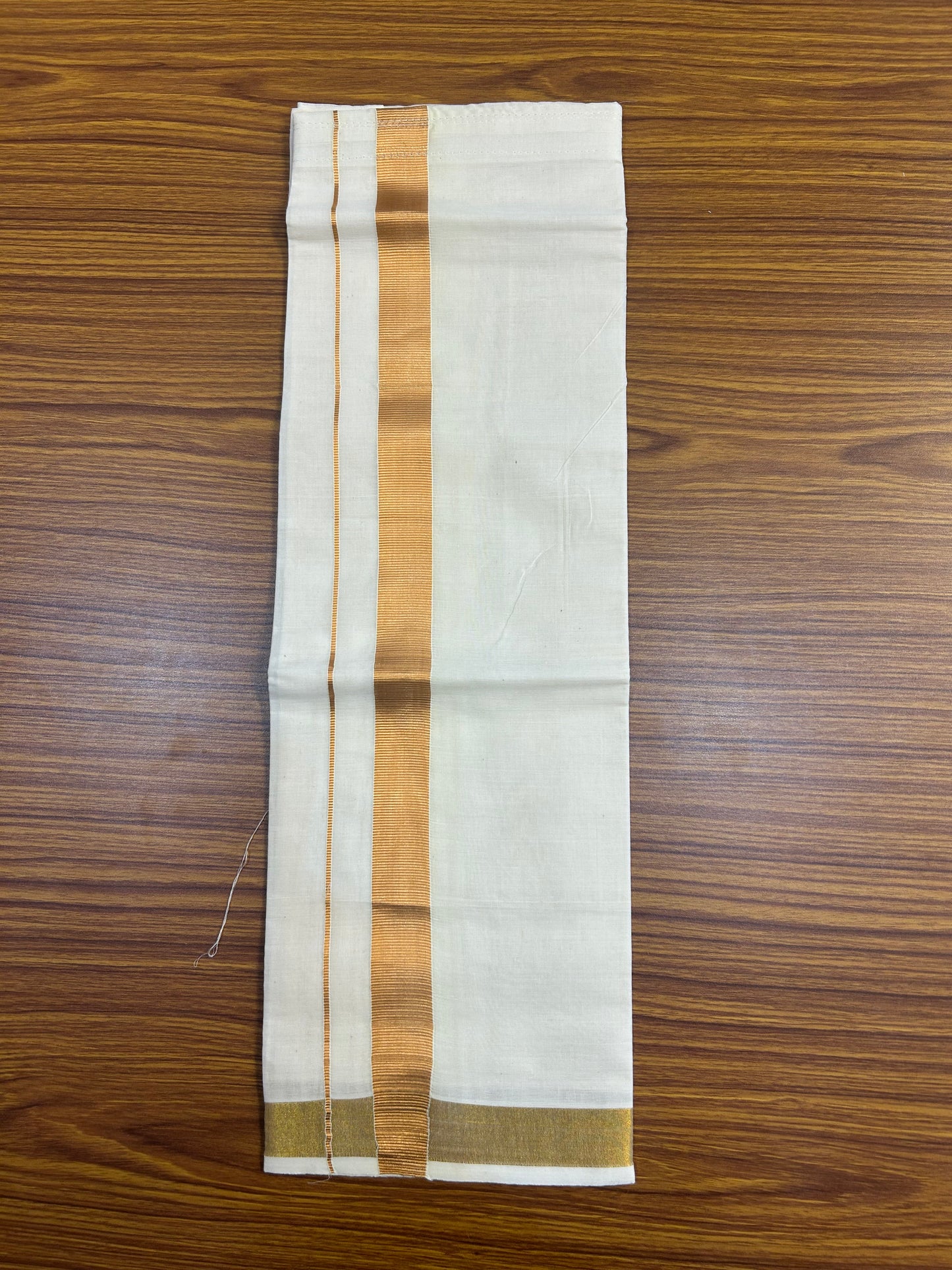 10% DISCOUNT !!! Kaitharikada -Traditional South Indian Kids 100% Pure Cotton Off white VELCRO Mundu Age 4 - 12KK515PMC