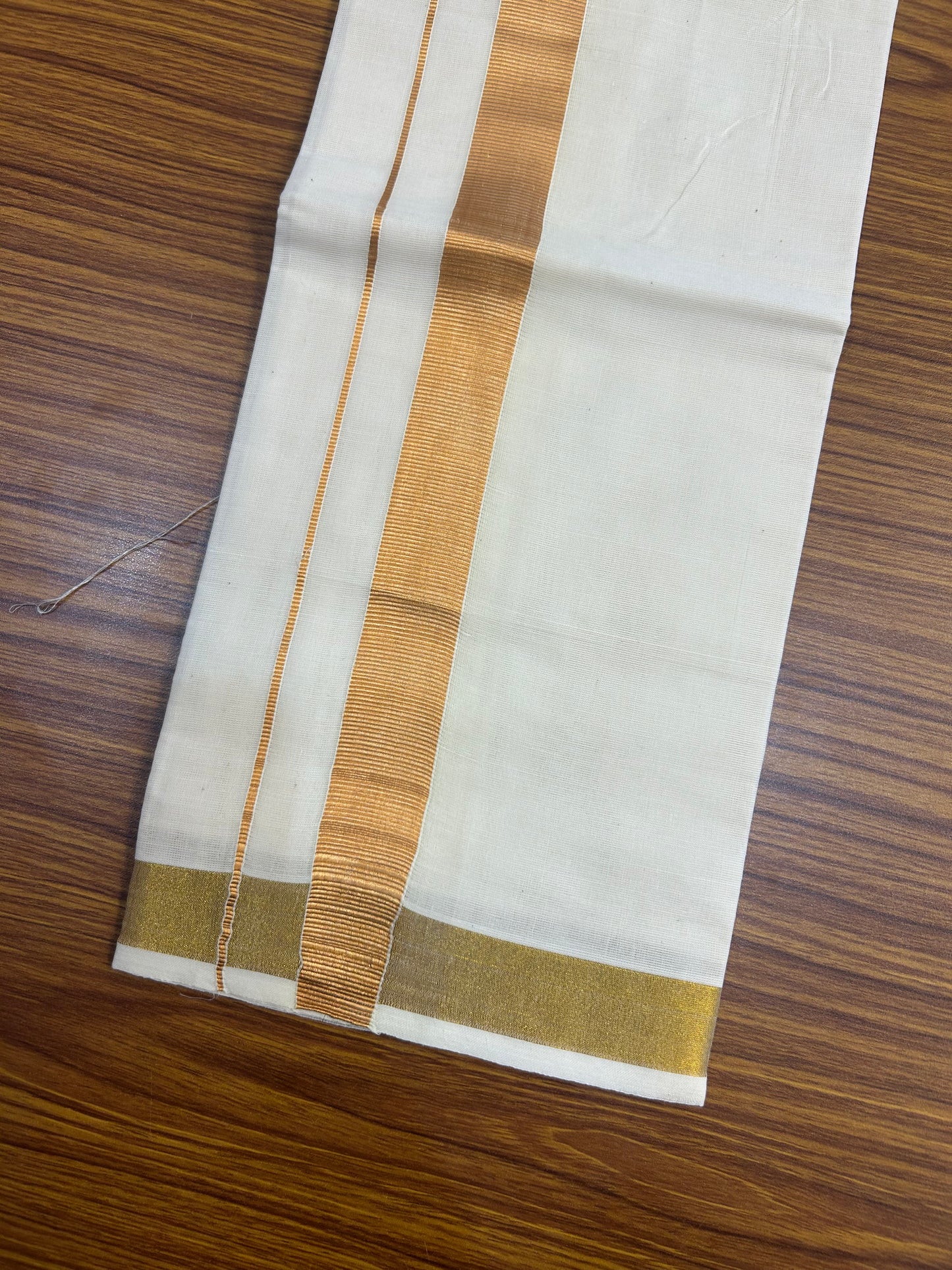 10% DISCOUNT !!! Kaitharikada -Traditional South Indian Kids 100% Pure Cotton Off white VELCRO Mundu Age 4 - 12KK515PMC