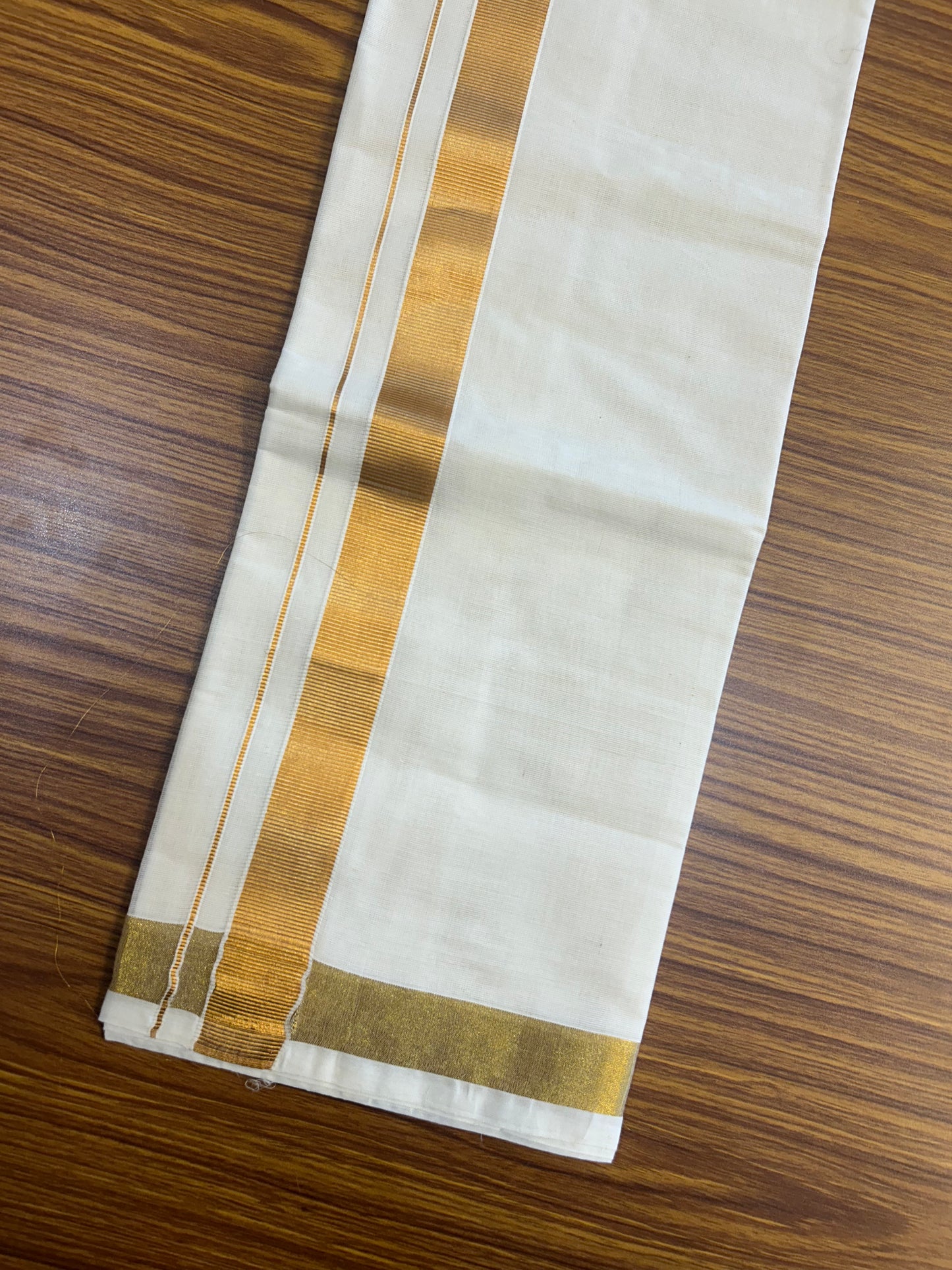 10% DISCOUNT !!! Kaitharikada -Traditional South Indian Kids 100% Pure Cotton Off white VELCRO Mundu Age 5 - 13KK515PMC