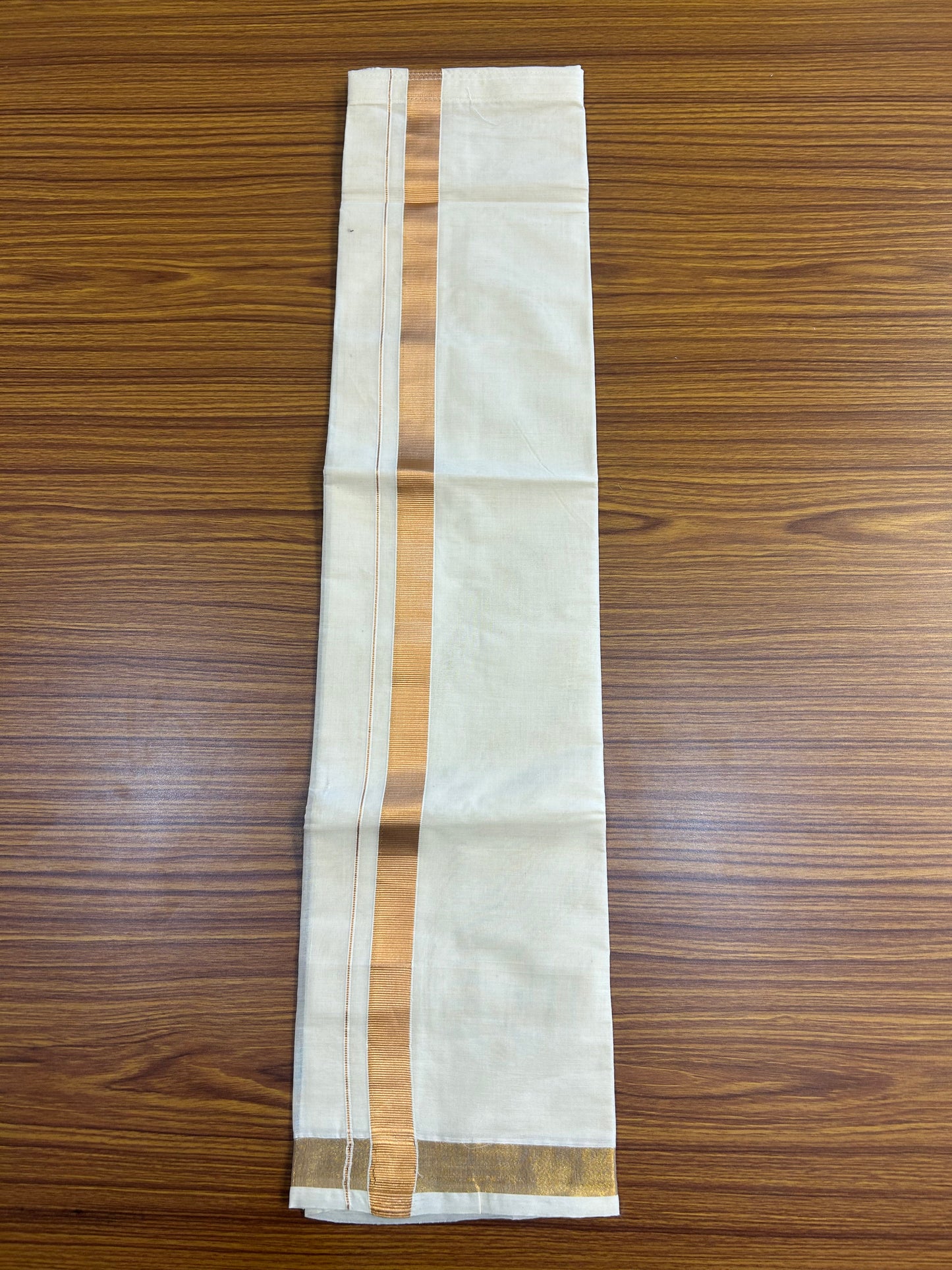 10% DISCOUNT !!! Kaitharikada -Traditional South Indian Kids 100% Pure Cotton Off white VELCRO Mundu Age 6 - 14KK515PMC