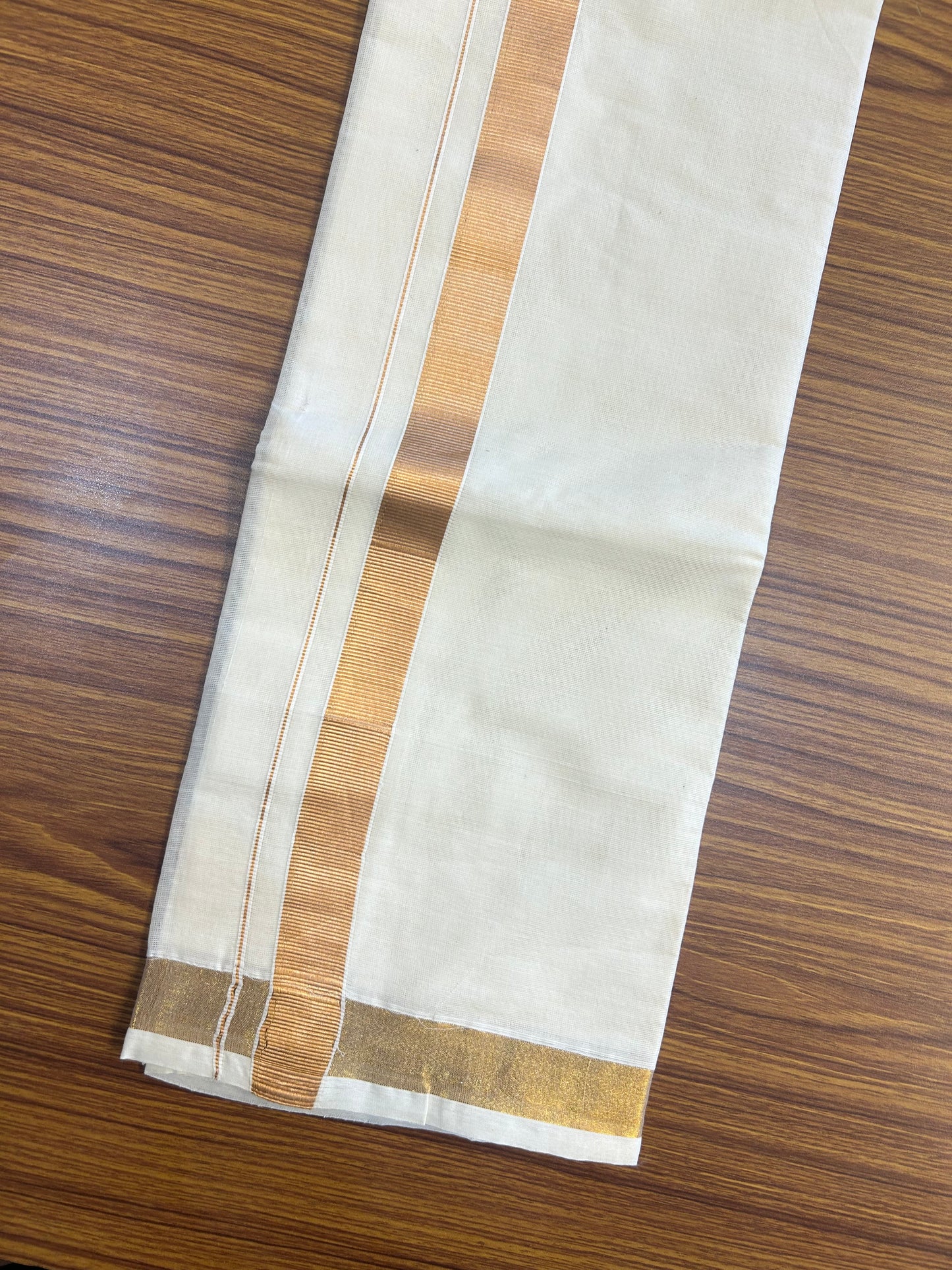 10% DISCOUNT !!! Kaitharikada -Traditional South Indian Kids 100% Pure Cotton Off white VELCRO Mundu Age 6 - 14KK515PMC