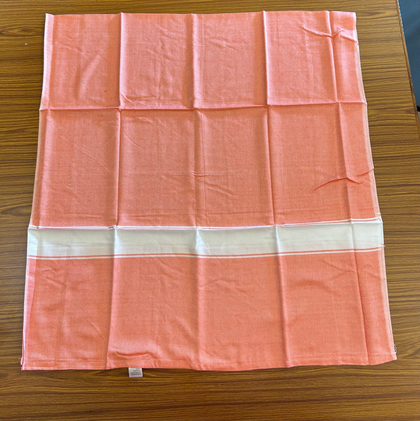 Bamboo Towel - Kaitharikada - 161 X 79 cm - 2.75 inch Border Pure Bamboo - White Striped Border with Dark Peach Colour Body - 4 KK51201 MR