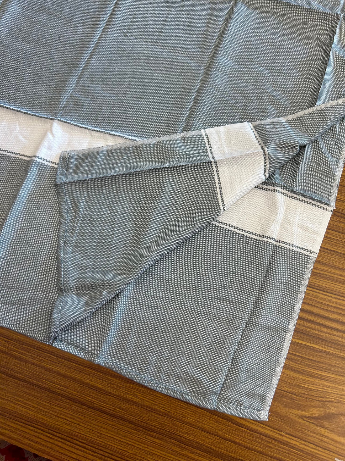 Bamboo Towel - Kaitharikada - 161 X 79 cm - 2.75 inch Border Pure Bamboo - White Striped Border with Green Colour Body - 6 KK51201 MR