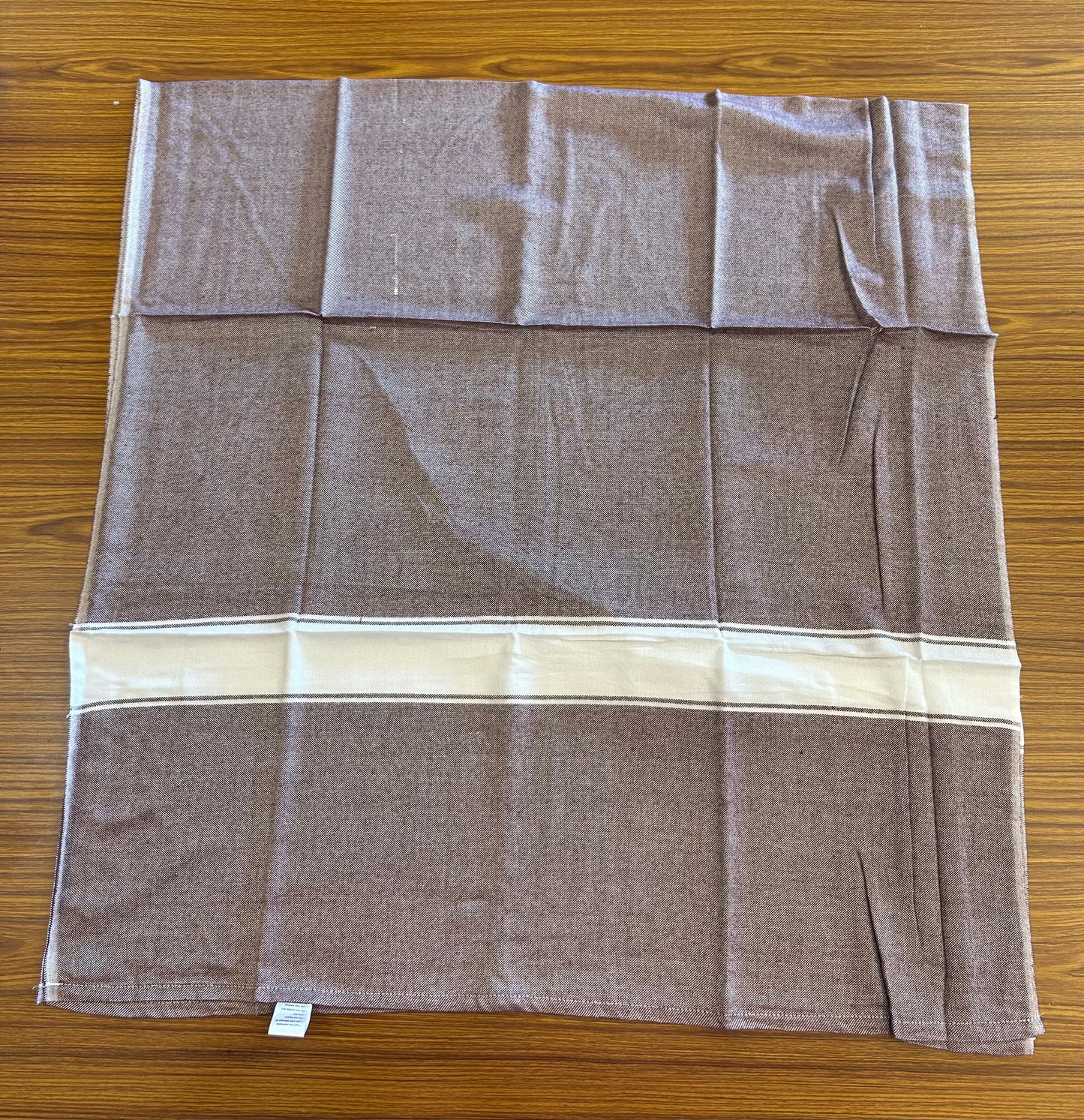 Bamboo Towel - Kaitharikada - 2.75 inch Pure Bamboo - White Striped Border with Dark Maroon Colour Body - 1.61 X 79 cm - 8 KK51201 MR