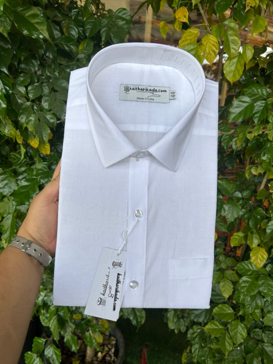 White Shirt - Half Sleeve - 100% Pure Cotton Mercerised - Kaitharikada Original - Politician Type - 4KK1001S