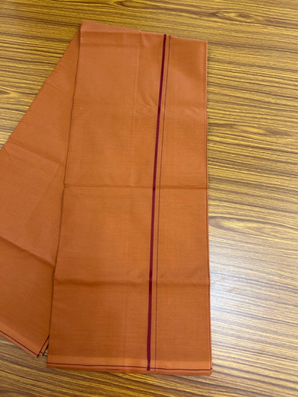 16% Discount!!! Kaitharikada Pure Cotton - Single Kaily / Lungi - 0.5 cm Maroon Kara with Kavi colour body (2 meter / 4 muzham) - 5KK8024 GAN