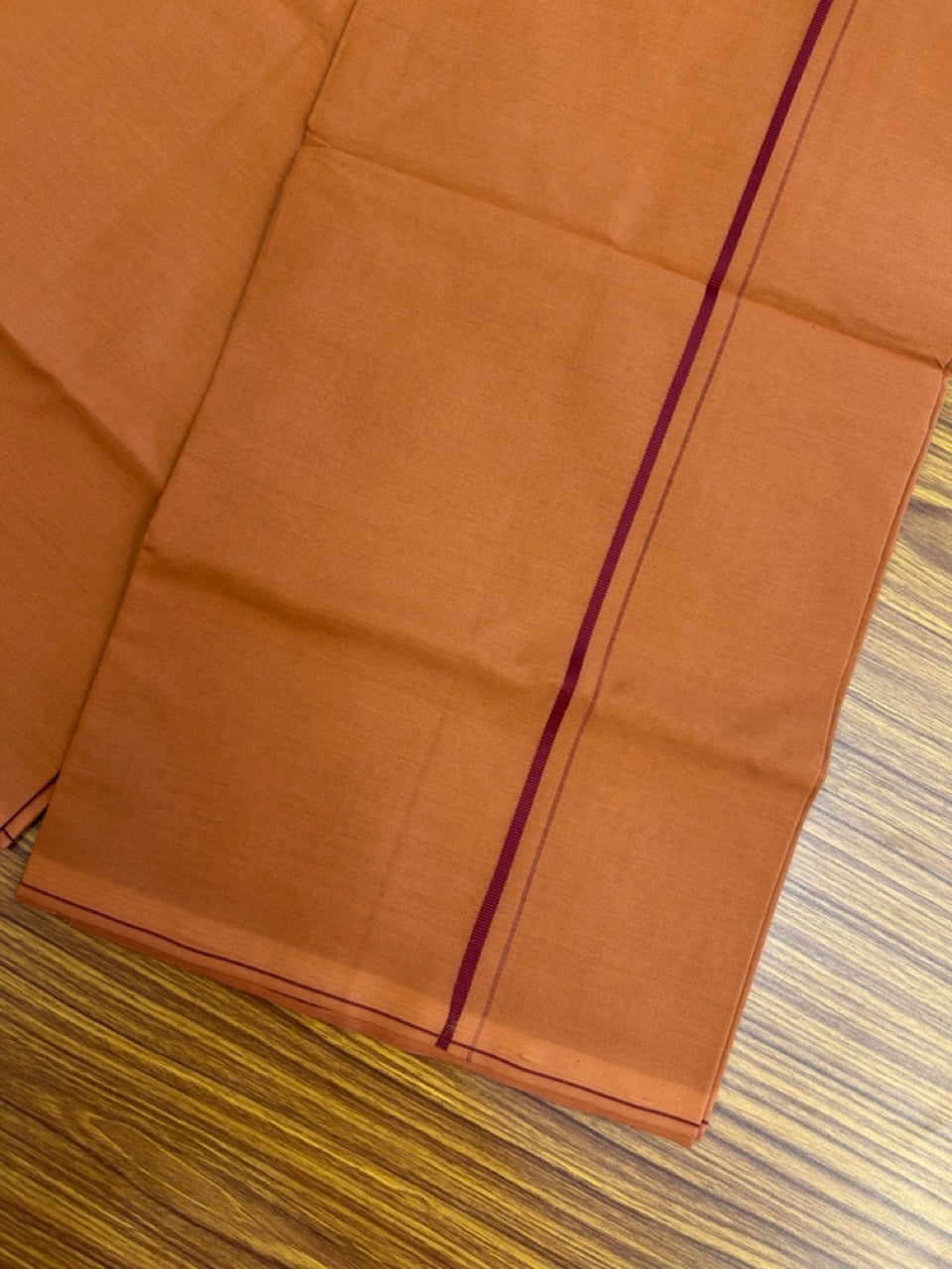 16% Discount!!! Kaitharikada Pure Cotton - Single Kaily / Lungi - 0.5 cm Maroon Kara with Kavi colour body (2 meter / 4 muzham) - 5KK8024 GAN