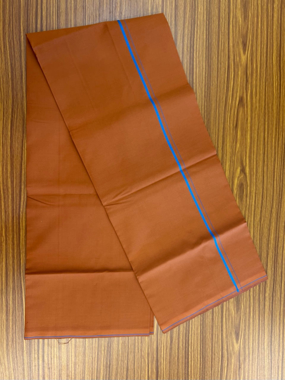 16% Discount!!! Kaitharikada Pure Cotton - Single Kaily / Lungi - 0.5 cm Sky Blue Kara with Kavi colour body (2 meter / 4 muzham) - 6KK8024 GAN