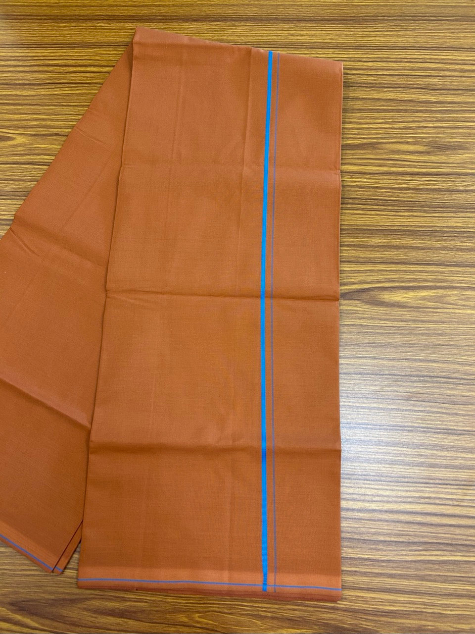 16% Discount!!! Kaitharikada Pure Cotton - Single Kaily / Lungi - 0.5 cm Sky Blue Kara with Kavi colour body (2 meter / 4 muzham) - 6KK8024 GAN