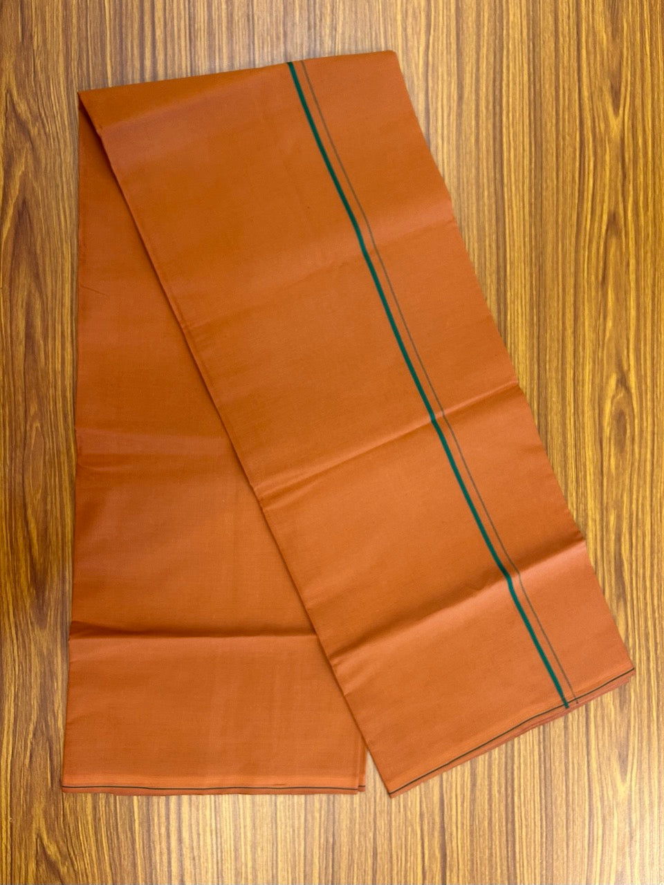16% Discount!!! Kaitharikada Pure Cotton - Single Kaily / Lungi - 0.5 cm Dark Green Kara with Kavi colour body (2 meter / 4 muzham) - 7KK8024 GAN