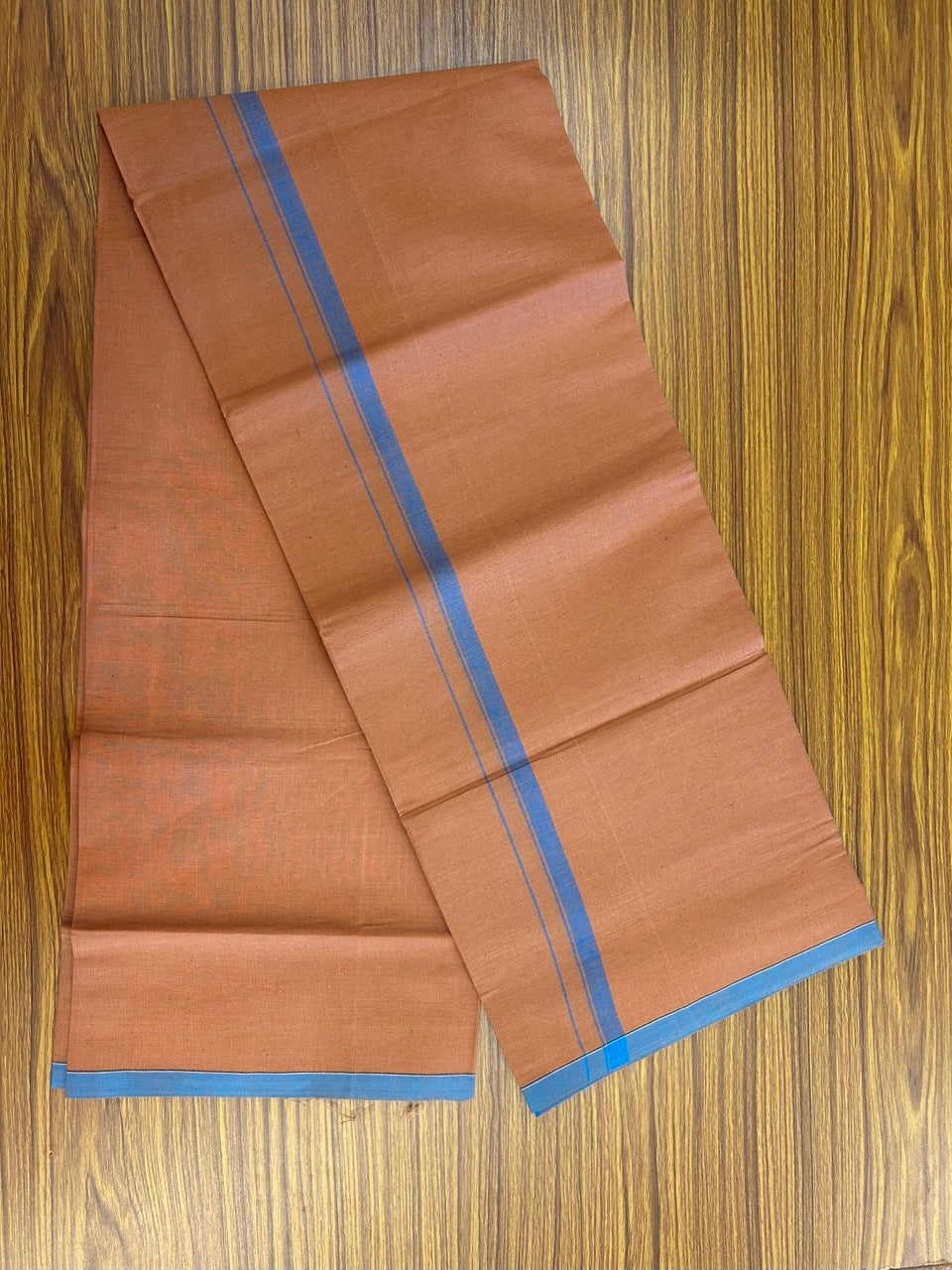 10% Discount!!! Kaitharikada Pure Cotton - Single Kaily / Lungi - 0.5 inch Blue Kara with Kavi colour body (2 meter / 4 muzham) - 11KK8024 GAN