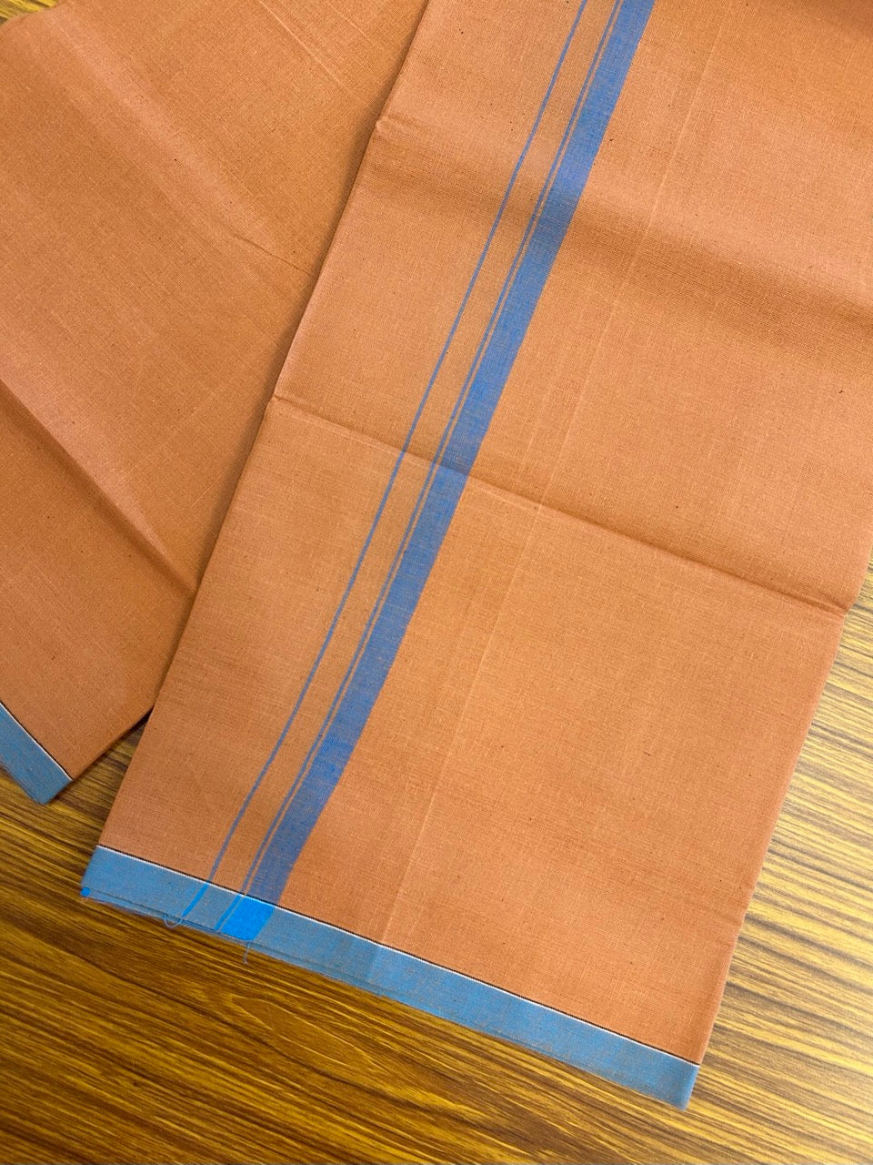10% Discount!!! Kaitharikada Pure Cotton - Single Kaily / Lungi - 0.5 inch Blue Kara with Kavi colour body (2 meter / 4 muzham) - 11KK8024 GAN