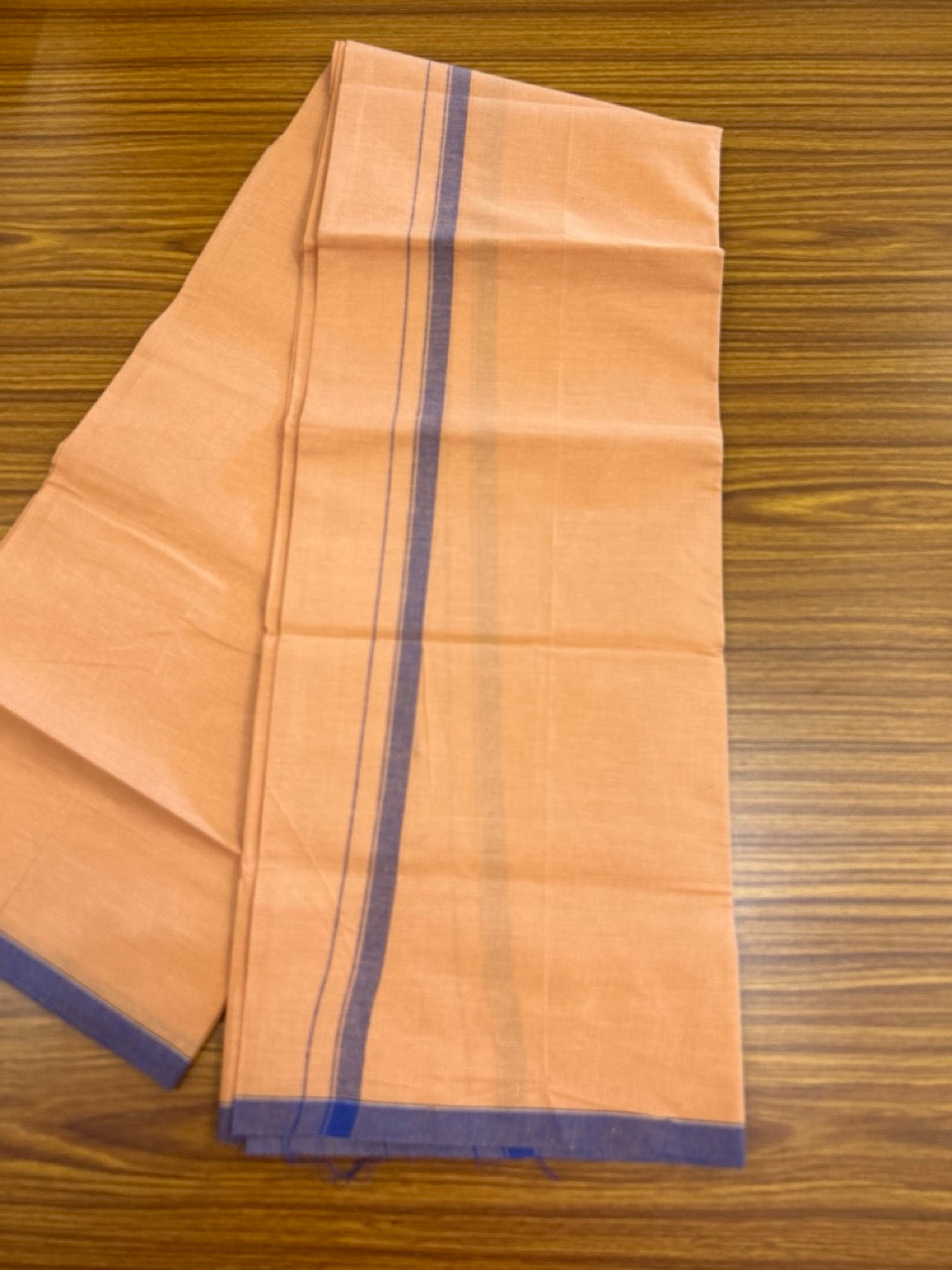 10% Discount!!! Kaitharikada - Pure Cotton - Single Kaily / Lungi - 0.5 inch Violet Blue Kara with Kavi colour body (2 meter / 4 muzham) - 20KK8024 GAN