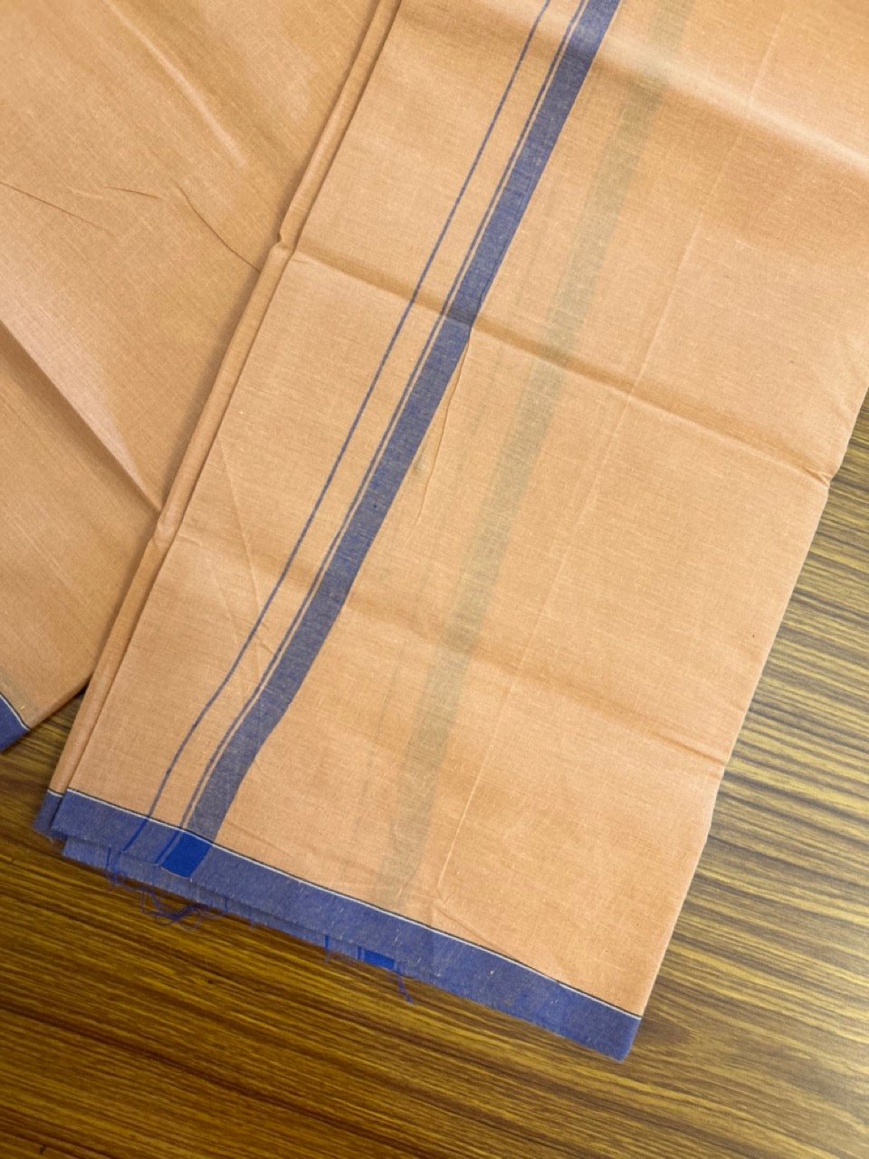 10% Discount!!! Kaitharikada - Pure Cotton - Single Kaily / Lungi - 0.5 inch Violet Blue Kara with Kavi colour body (2 meter / 4 muzham) - 20KK8024 GAN