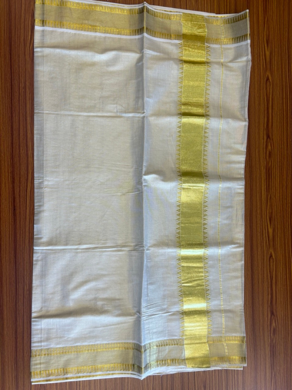 25% Discount! Kaitharikada Kerala Saree - Kasavu Tissue - Kasavu Zari Temple Embroidery- 8KK1009KK