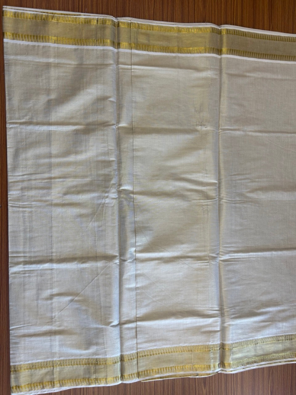 25% Discount! Kaitharikada Kerala Saree - Kasavu Tissue - Kasavu Zari Temple Embroidery- 8KK1009KK