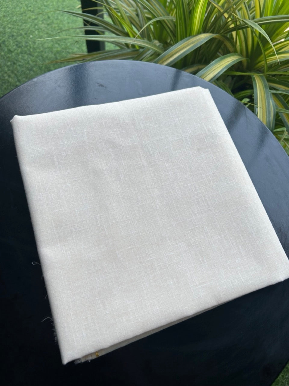 NEW! Kaitharikada - LINEN TOUCH (cotton) Shirt Material - Light Cream 200x150(cm) (₹ 300 per meter) - 1KK7006MKS
