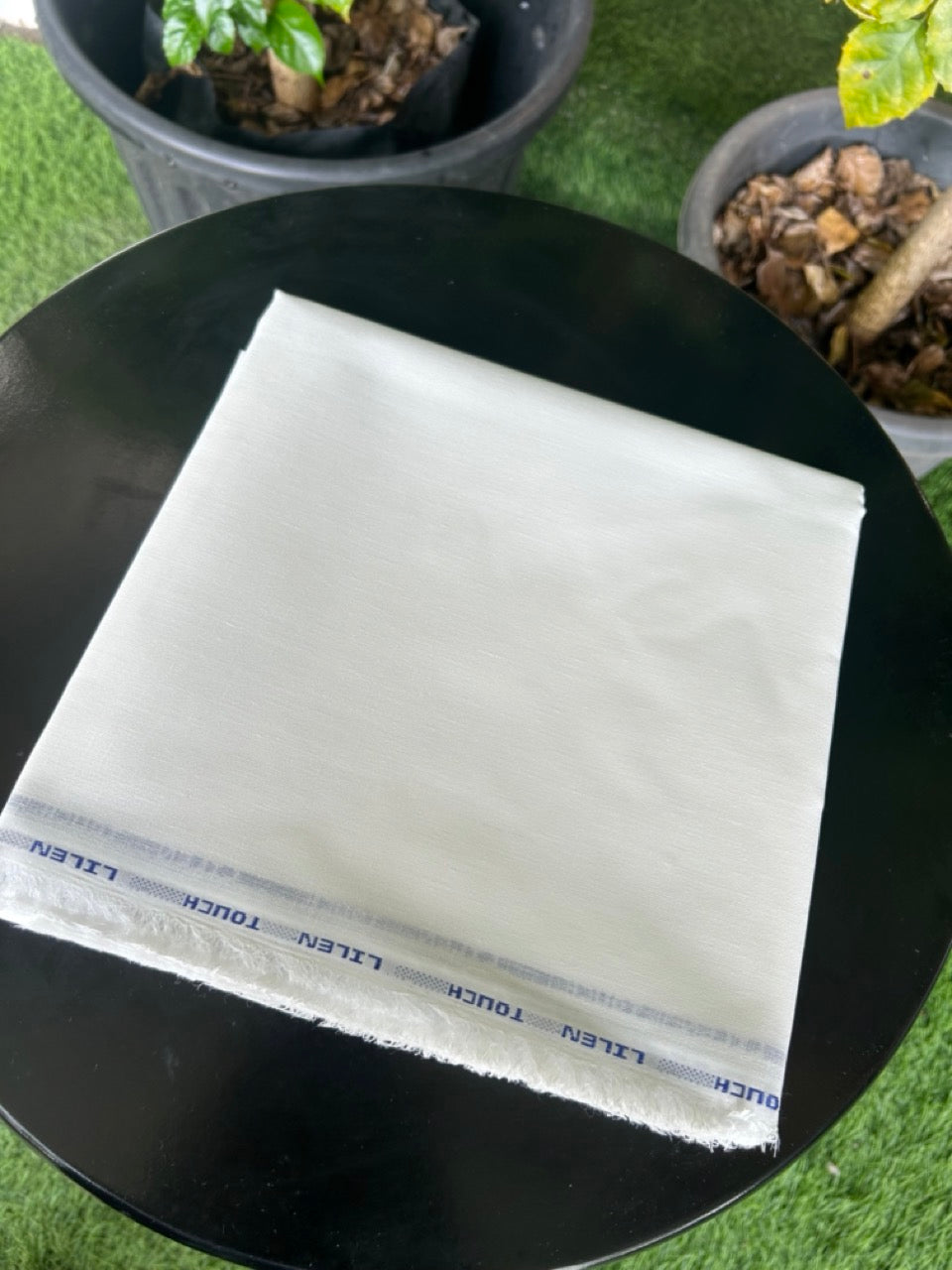 NEW! Kaitharikada - OFF White LINEN TOUCH (cotton) Shirt Material - 200x150(cm) (₹ 300 per meter) - 3KK7006MKS